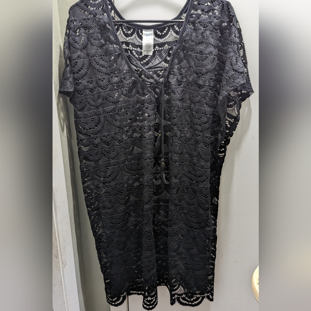 Time and Tru Black Lace Beach coverup size 1x 16w-18w